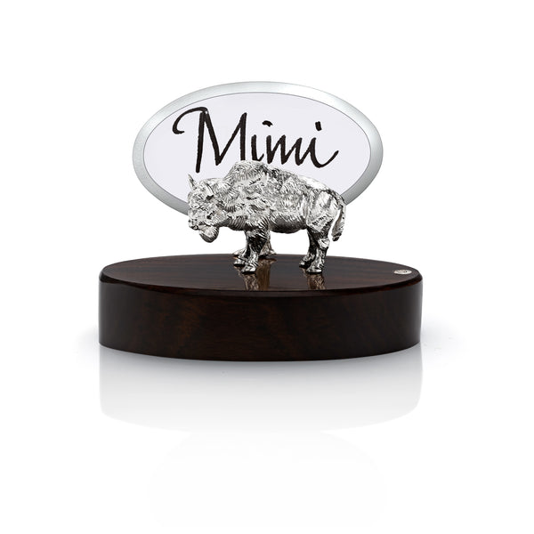 Bison Place Card Holder in Silver
