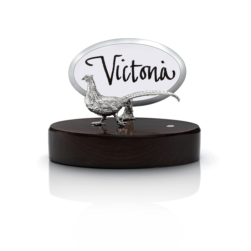 Pheasant Place Card Holder in Silver