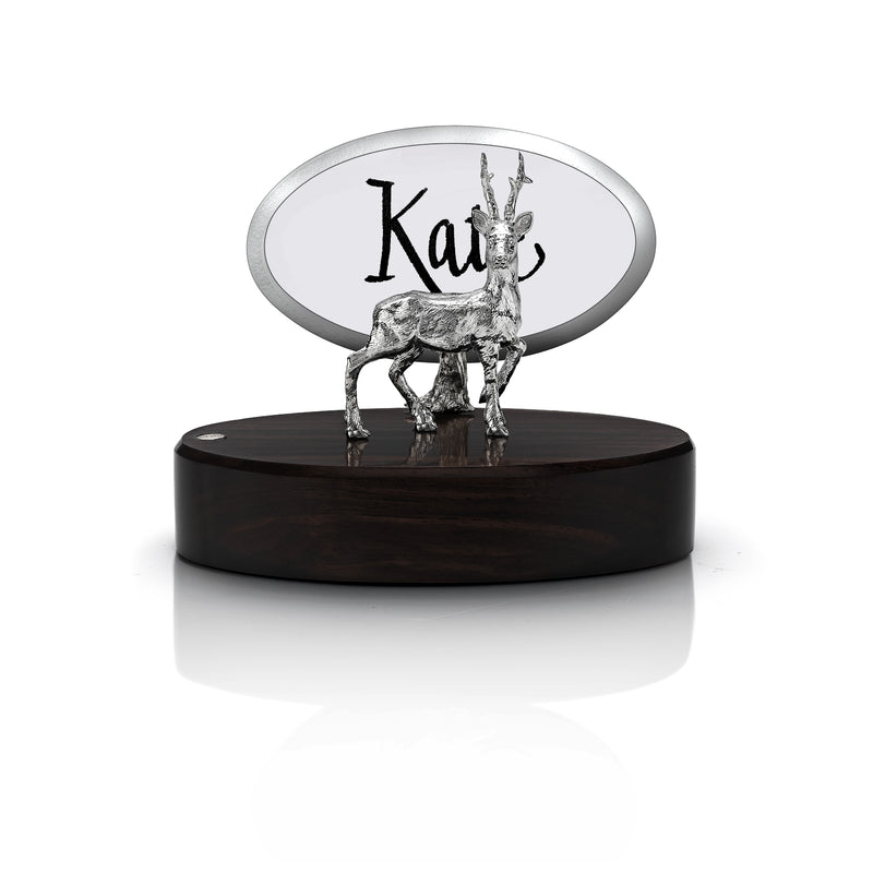 Roe Buck Place Card Holder in Silver