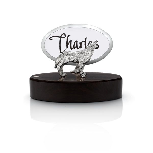 Wolf Place Card Holder in Silver