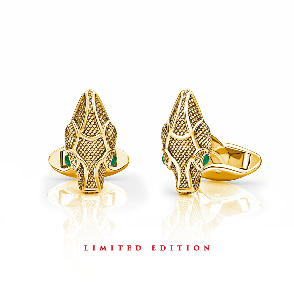 Snake Zodiac Cufflinks in 18ct Gold