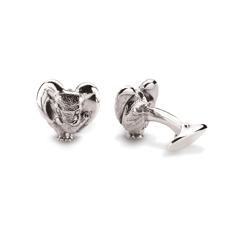 ZoZo Elephant Heart Cufflinks in Sterling Silver