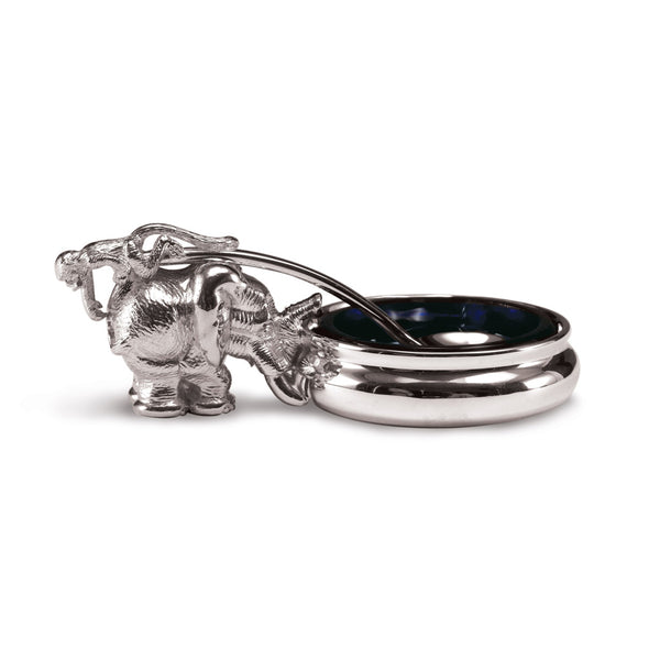 Elephant & Monkey Mustard Pot in Sterling Silver