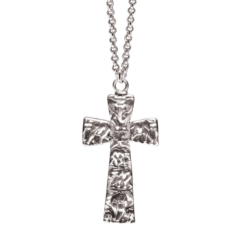 Elephant Cross Pendant & Chain in Sterling Silver