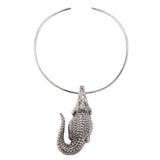 Crocodile Curled & Wire Sterling Silver Choker