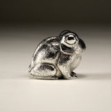 Toad Sitting Sculpture in Sterling Silver - Medium