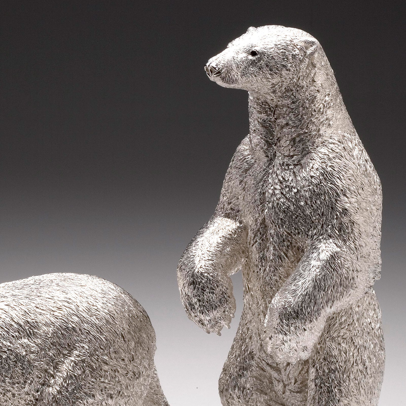 Polar Bear Standing in Silver - Large – Patrick Mavros