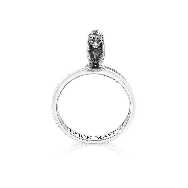 Animal Lover Monkey Hear No Evil Mini-Ring in Sterling Silver