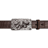 Buffalo Raised Belt Buckle in Sterling Silver