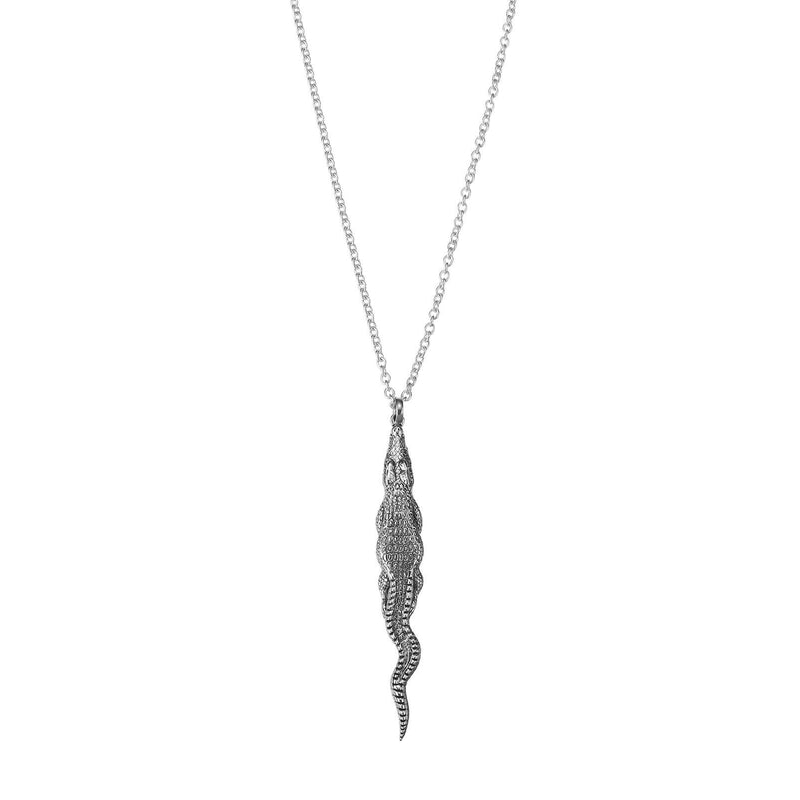 Crocodile Pendant & Chain in Sterling Silver