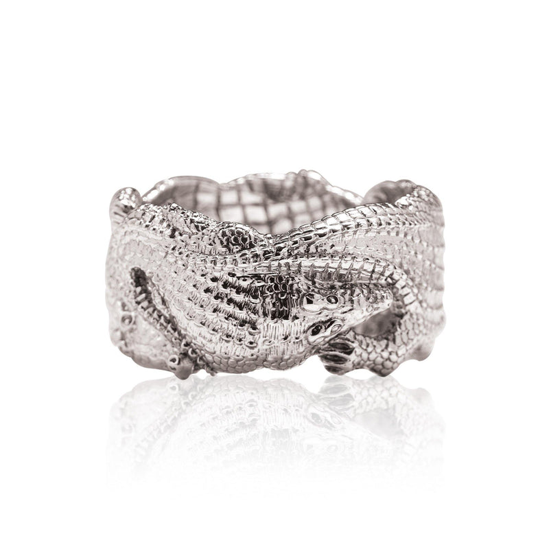 Crocodile Napkin Ring in Sterling Silver