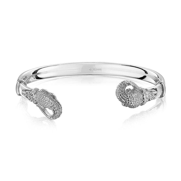 Crocodile Wire Cuff in Sterling Silver