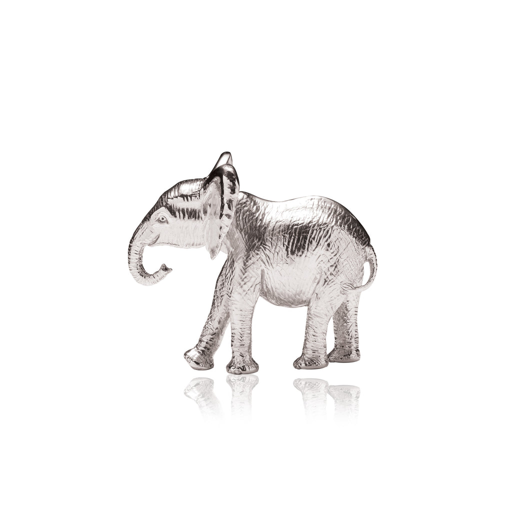 Elephant Jali Sculpture in Silver