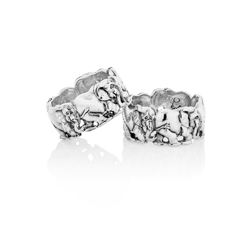 Elephant Parade Sterling Silver Ring - 925 Silver, Handmade In Thailand, Oxidized Finish, Animal Design