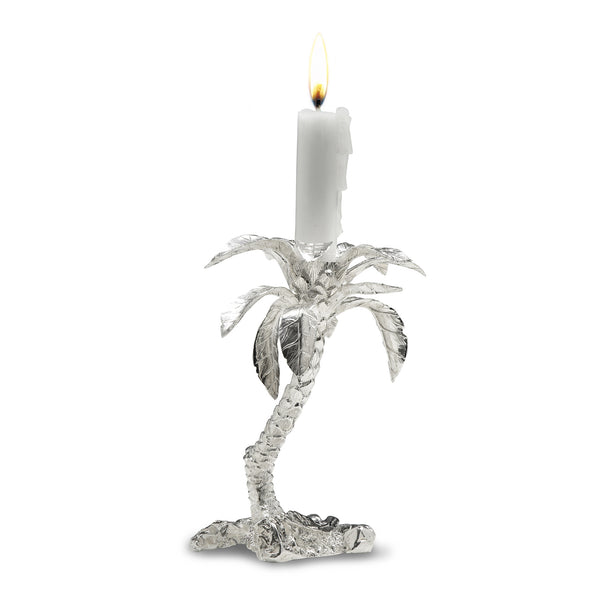 Equatorial Palm Tree 2 Candle Holder in Sterling Silver
