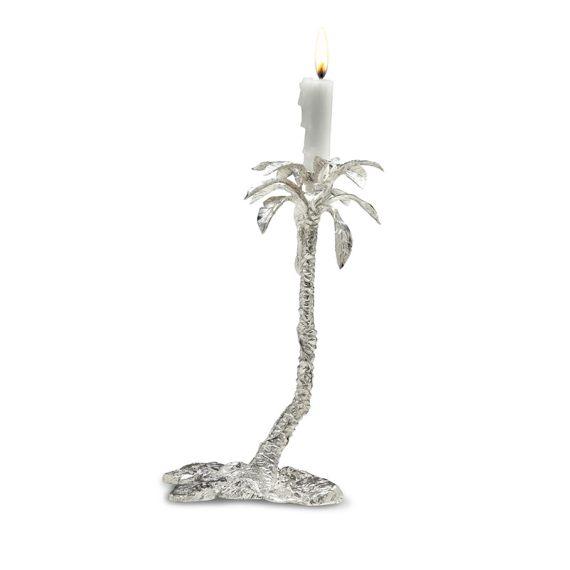 Equatorial Palm Tree 3 Candle Holder in Sterling Silver
