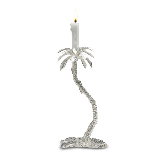Equatorial Palm Tree 4 Candle Holder in Sterling Silver
