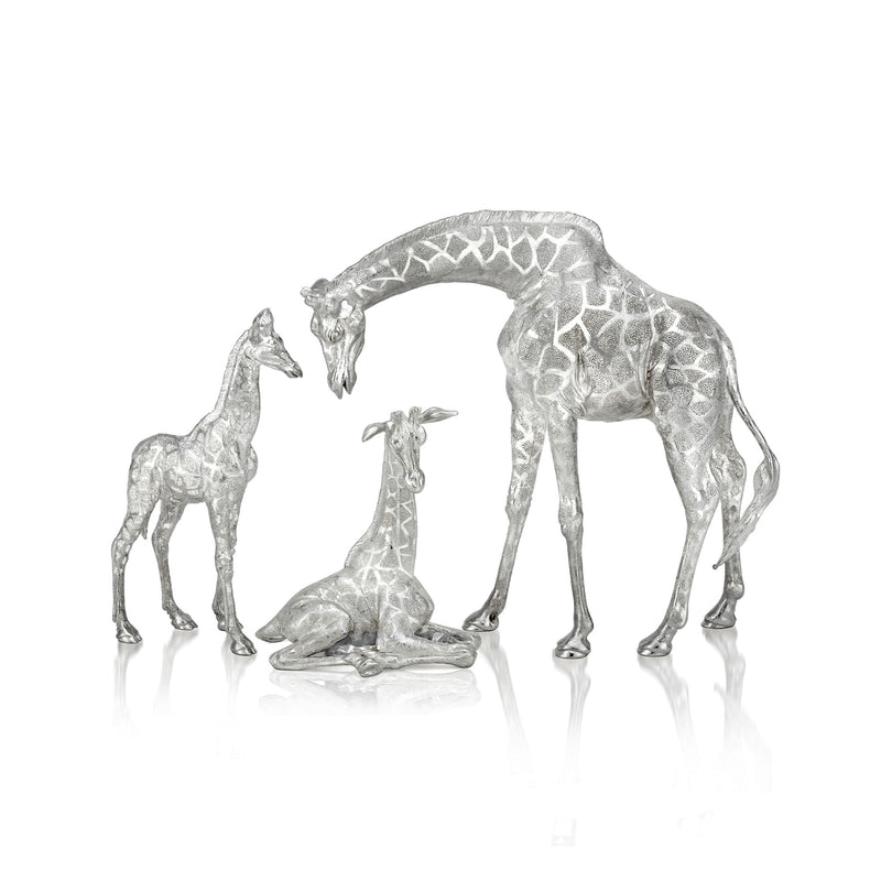 Giraffe Calf Nuzzling in Silver