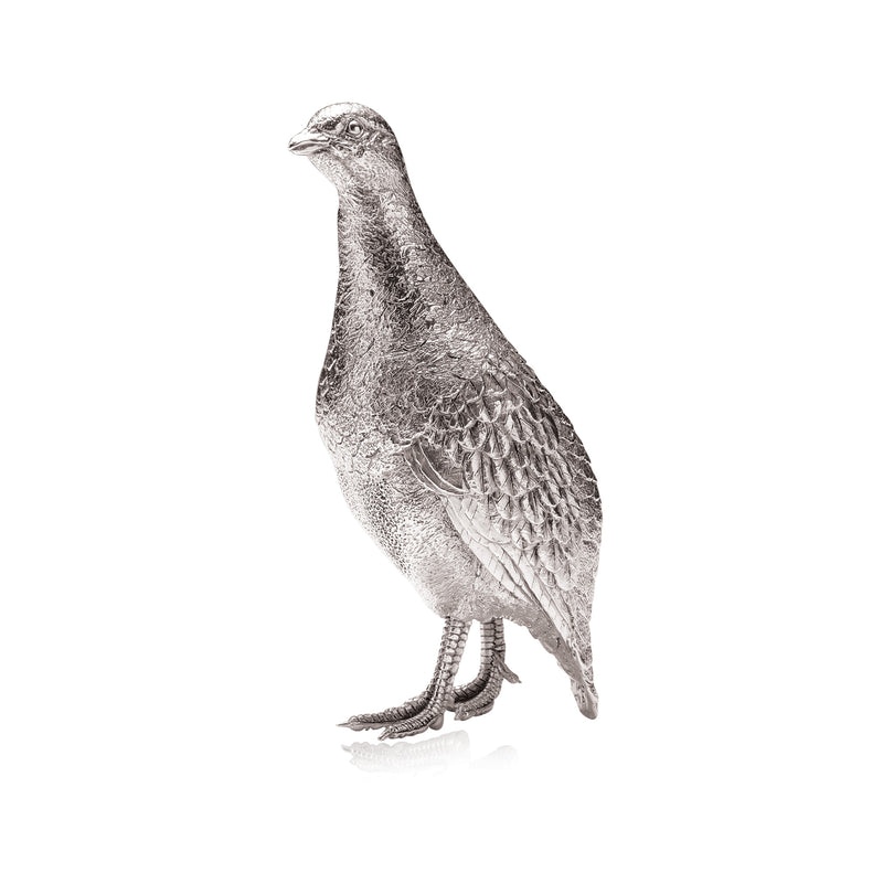 Grey Partridge No.1 Sculpture in Sterling Silver - Small