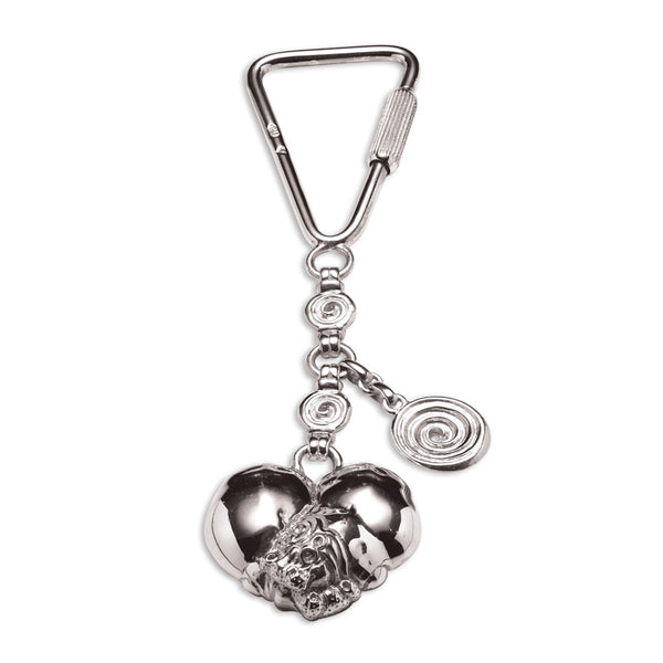Hippo Heart Keyring in Sterling Silver