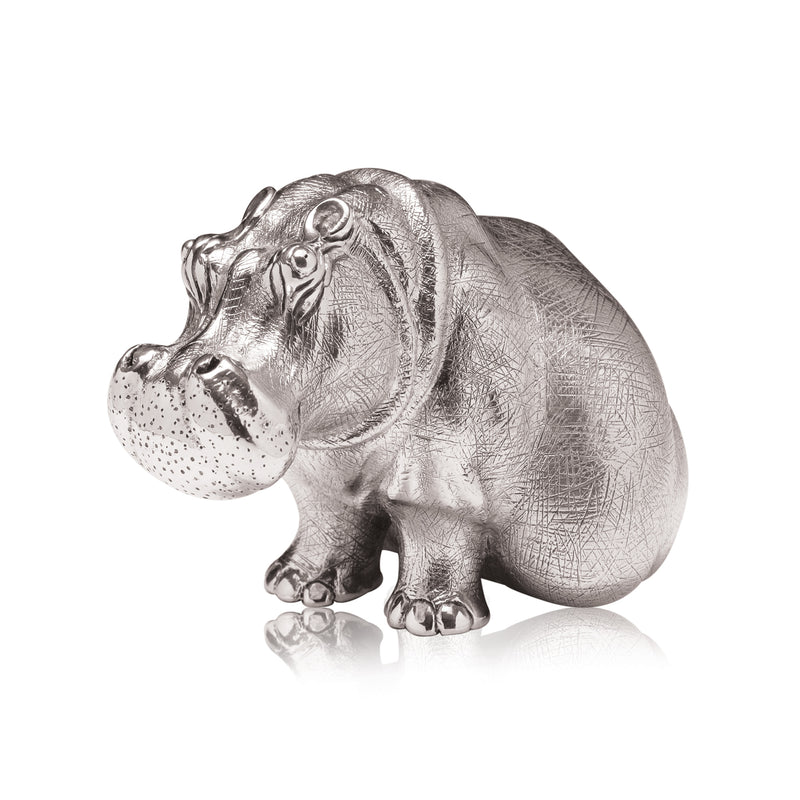 Hippo Mvuu Sculpture in Sterling Silver