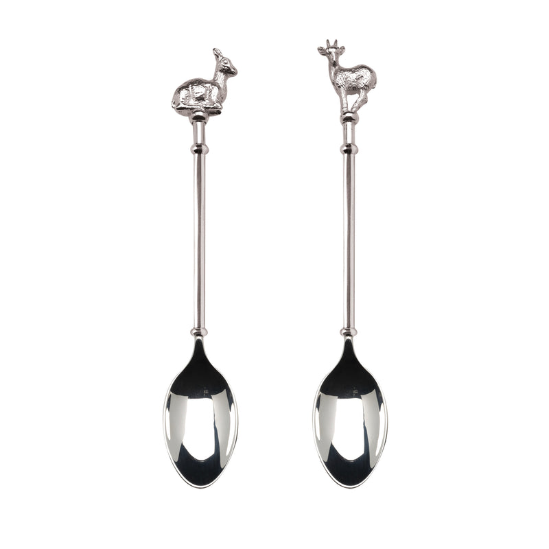 Klipspringer Couple Silver Coffee Spoons in Sterling Silver 