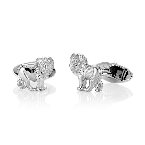 Lion Cufflinks in Sterling Silver