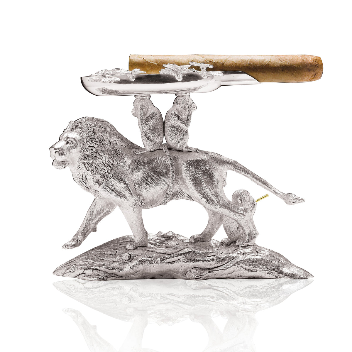 Lion_and_Monkey_Silver_Ashtray