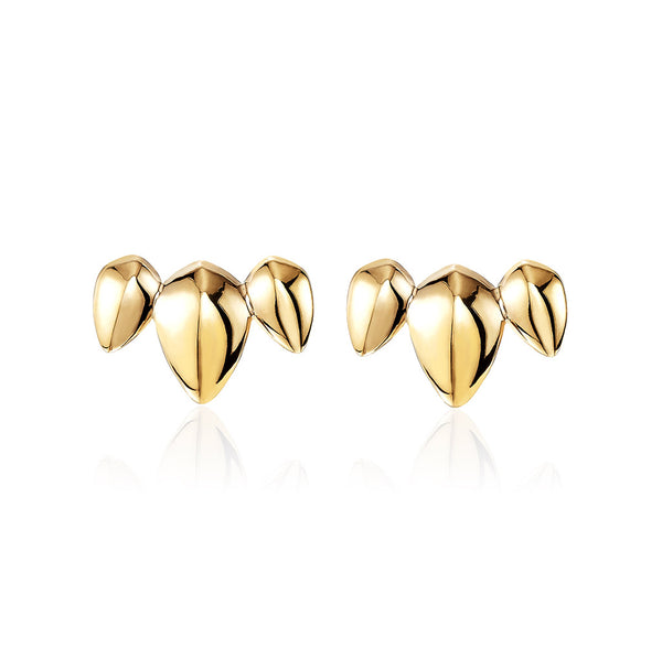 Pangolin Crescent Earrings in 18ct Gold