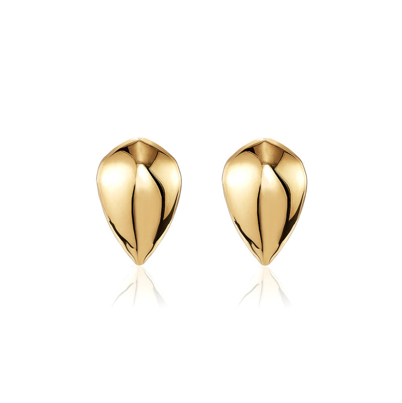 Pangolin Scale Stud Earrings in 18ct Gold