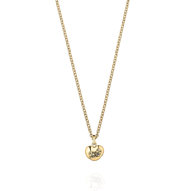 Hippo Heart Pendant & Chain in 18ct Gold