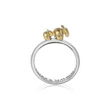 Animal Lover Ma & Ba Ele Mini-Ring in Silver & 18ct Gold