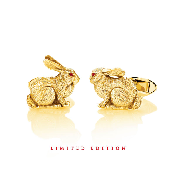 Rabbit Zodiac Cufflinks in 18ct Gold