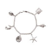 Sea Shell Charm Bracelet in Sterling Silver