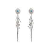 Sea Urchin Spine Earrings Blue Topaz in Sterling Silver