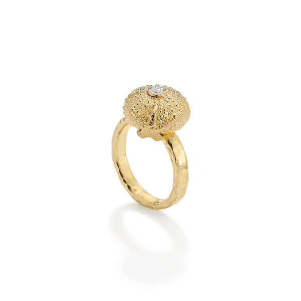Sea Urchin Starfish Ring in 18ct Gold with Diamond