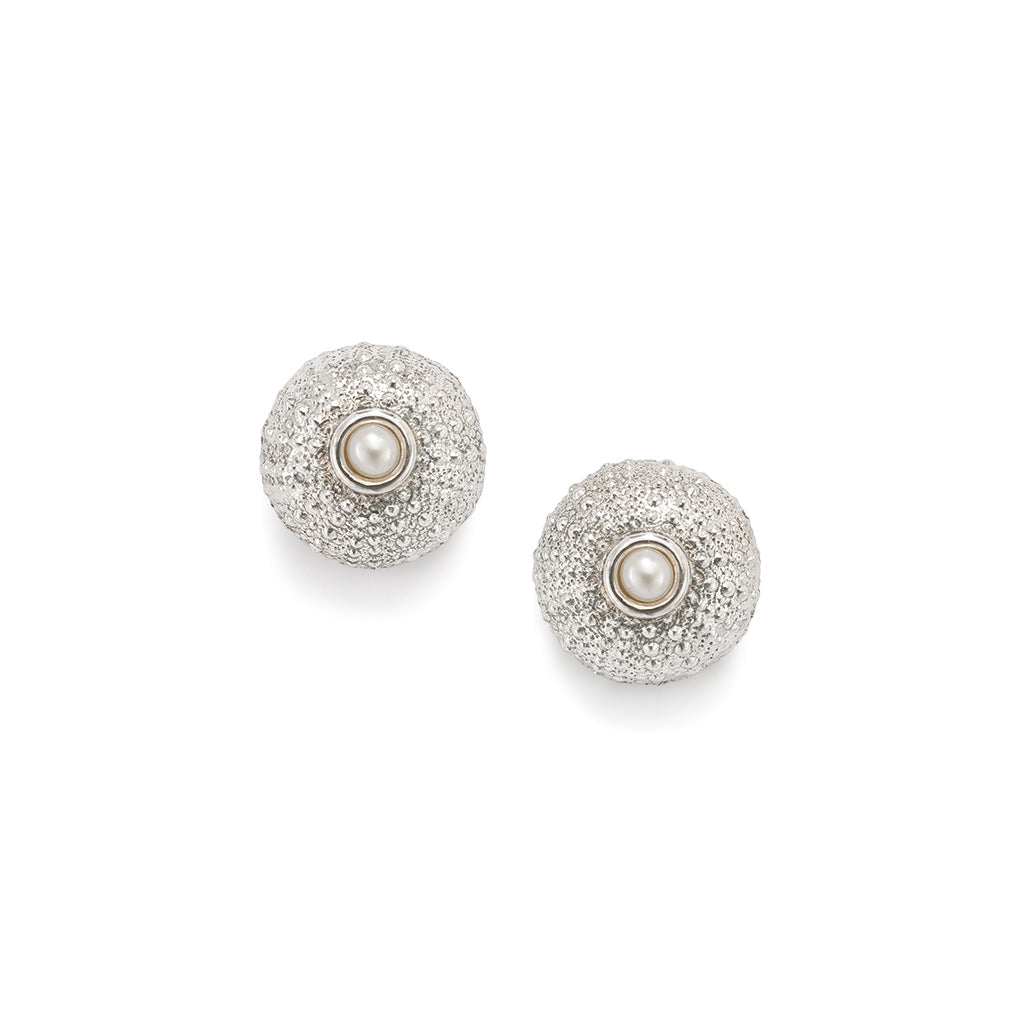Sea Urchin Stud Earrings Pearl