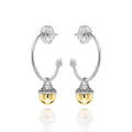 Nada Hoop Earrings - Gold Bead in Silver by Patrick Mavros