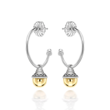 Nada Hoop Earrings - Gold Bead in Silver by Patrick Mavros