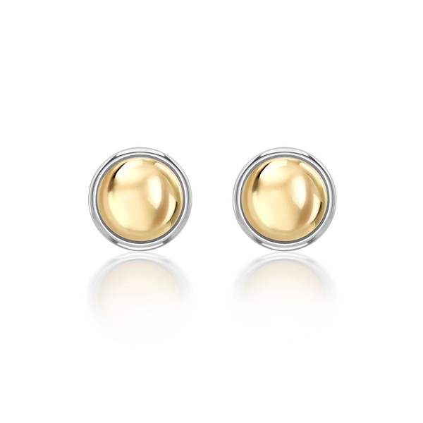 Nada Stud Earrings - Gold Bead in Silver by Patrick Mavros