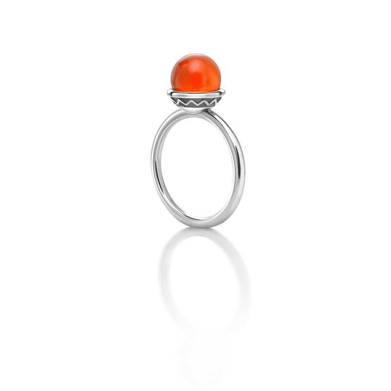 Nada Ring - Carnelian in Silver by Patrick Mavros