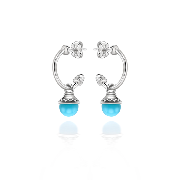 Small turquoise sale hoop earrings