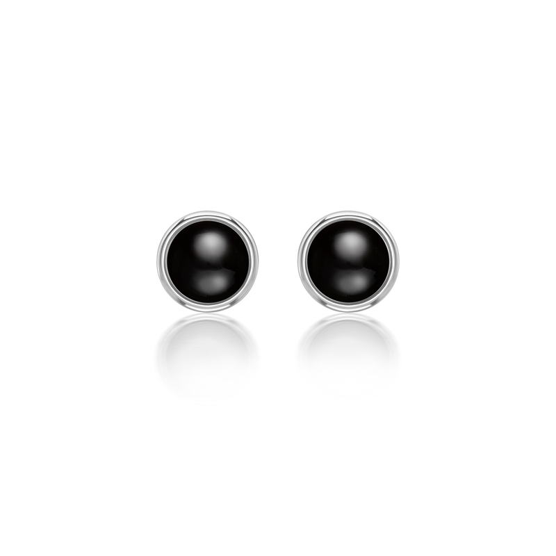 Nada Stud Earring - Black Onyx in Silver - Small by Patrick Mavros