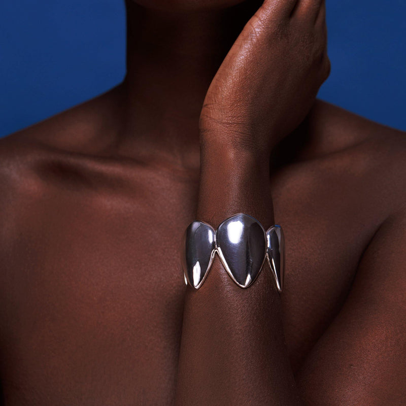 The Pangolin Queen Cuff in Silver by Patrick Mavros