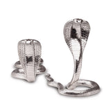 The Egyptian Cobra Pair Sculpture in Sterling Silver