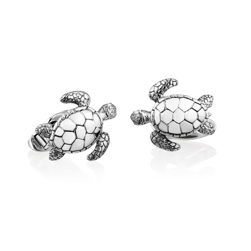 Turtle Cufflinks In Silver