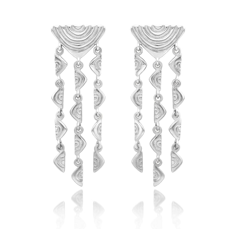 Vakadzi Chandelier Earrings in Silver by Patrick Mavros