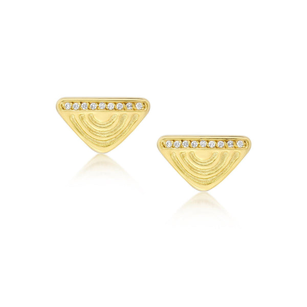 Vakadzi Stud Earrings with Diamond in 18ct Gold by Patrick Mavros