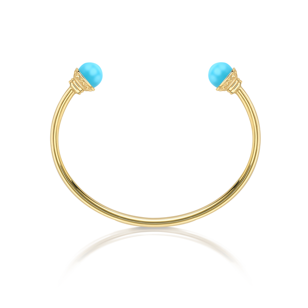 Nada Bangle - Turquoise in 18ct Gold by Patrick Mavros