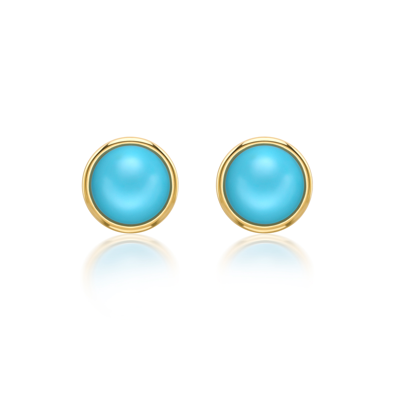 Nada Stud Earrings - Turquoise in 18ct Gold by Patrick Mavros